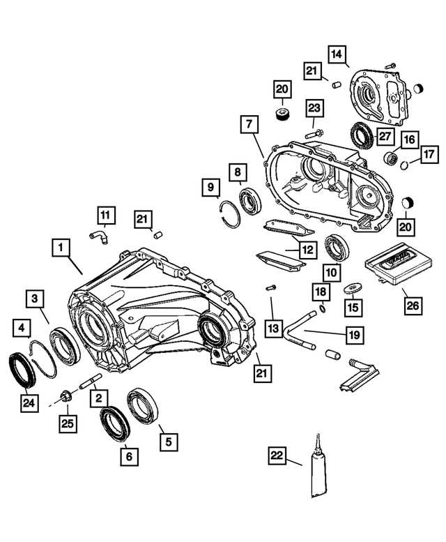 mp3023 transfer case parts diagram