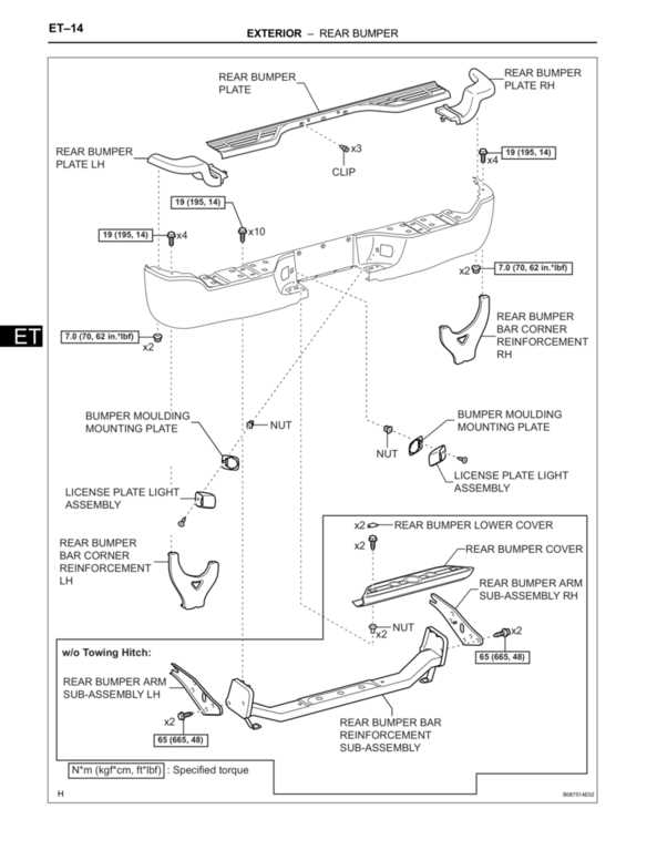 2017 toyota tacoma rear bumper parts diagram