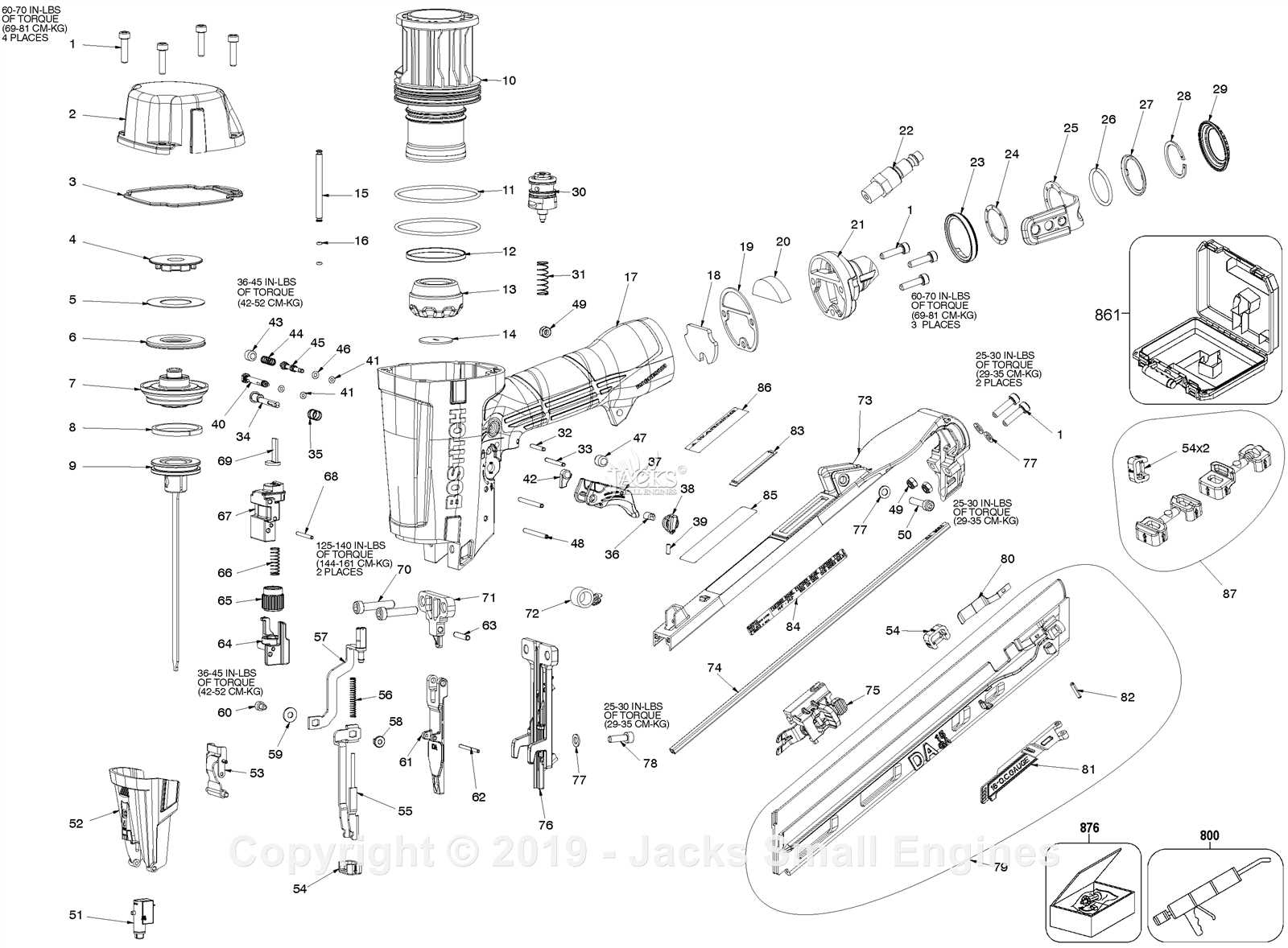 dewalt nail gun parts diagram