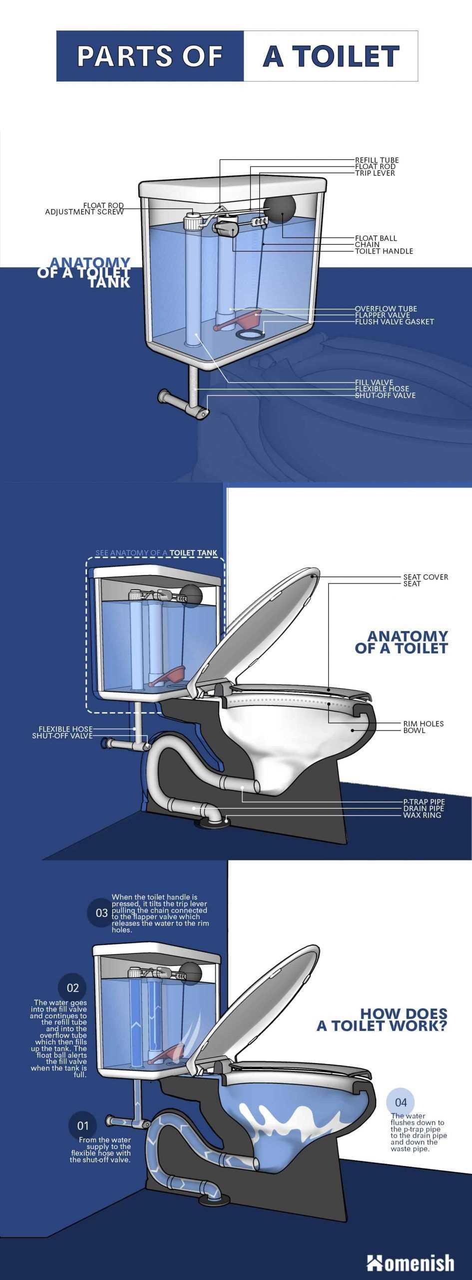 parts of a toilet diagram