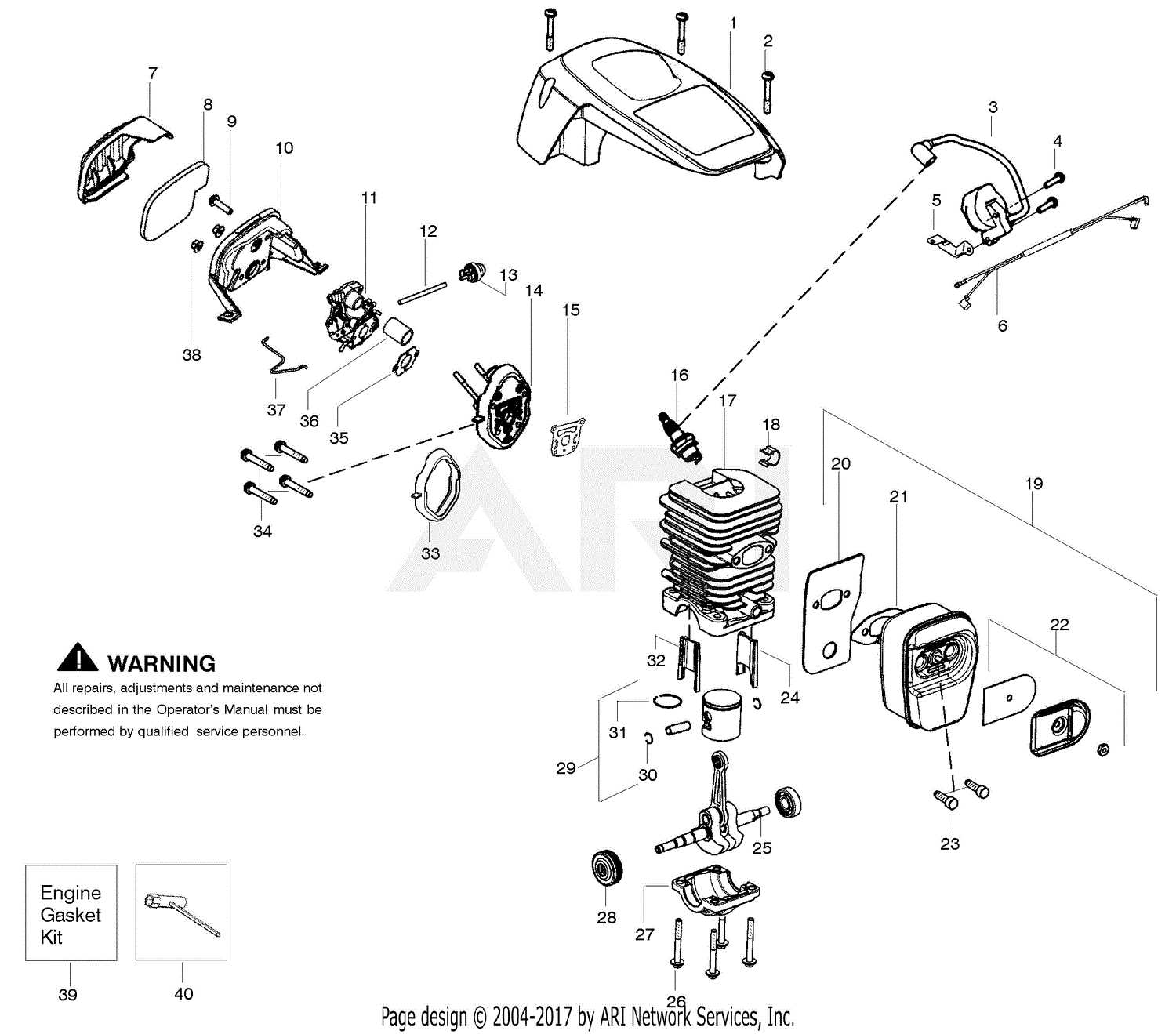 parts of a chainsaw chain diagram