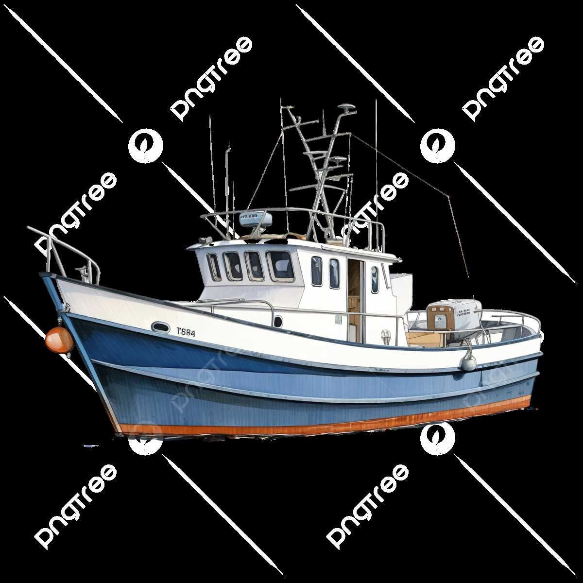 parts of a fishing boat diagram