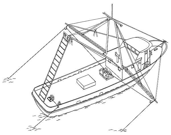 parts of a fishing boat diagram