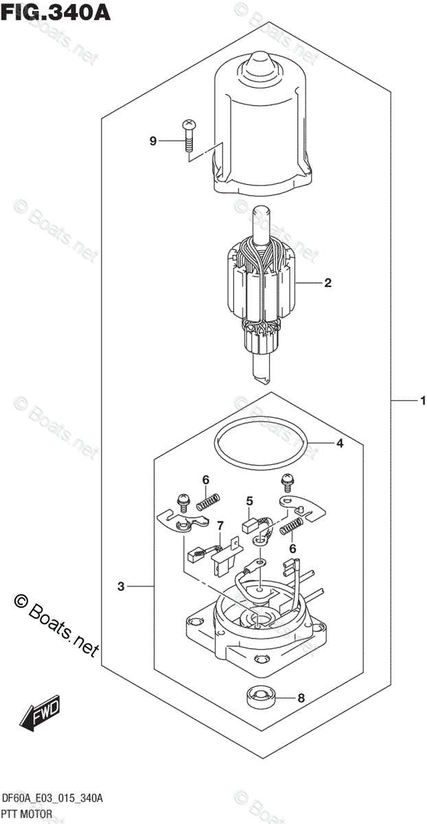 parts of a motor boat diagram