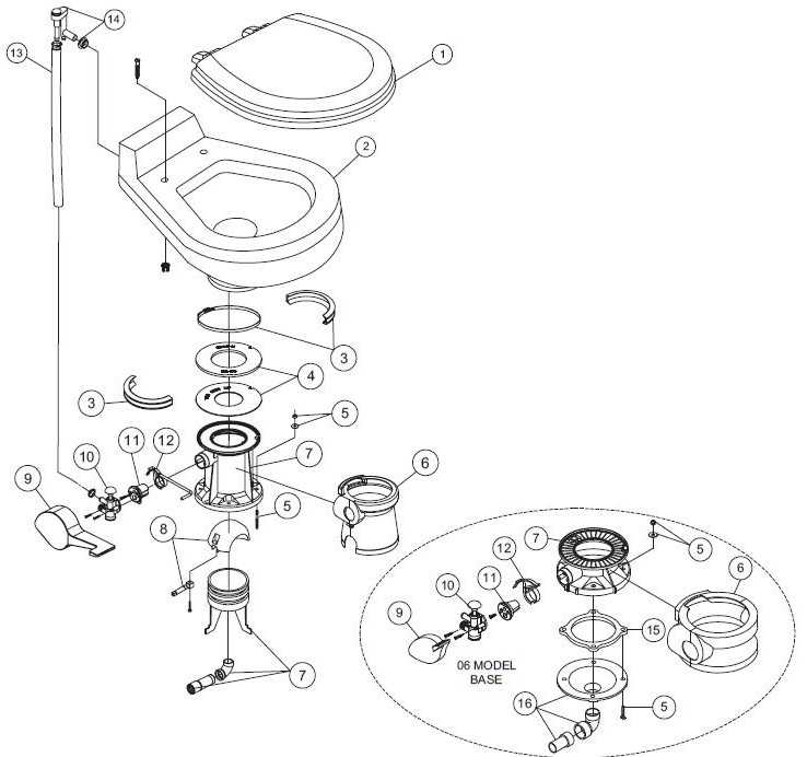 parts of a toilet diagram