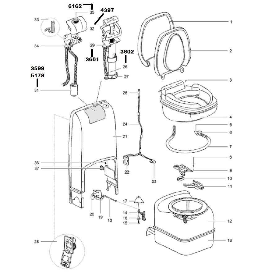 parts of a toilet diagram