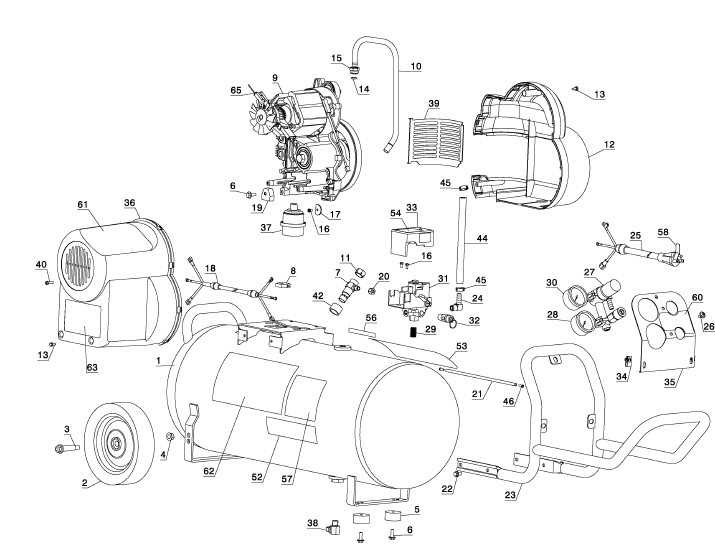 dewalt air compressor parts diagram