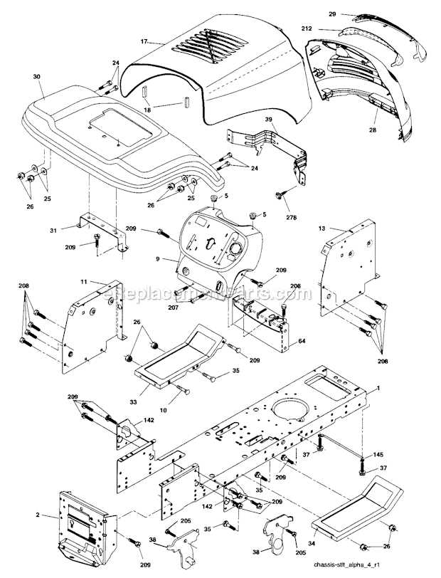 poulan riding mower parts diagram