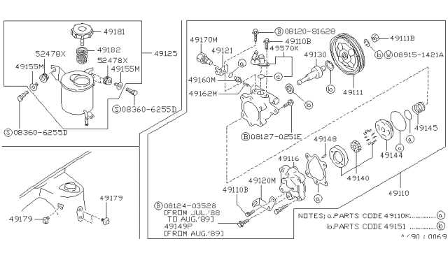 power steering pump parts diagram