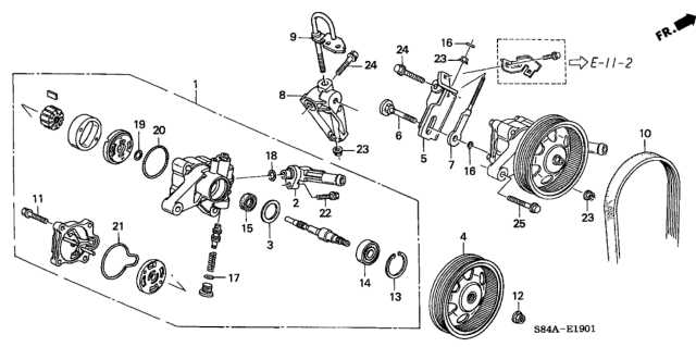 power steering pump parts diagram