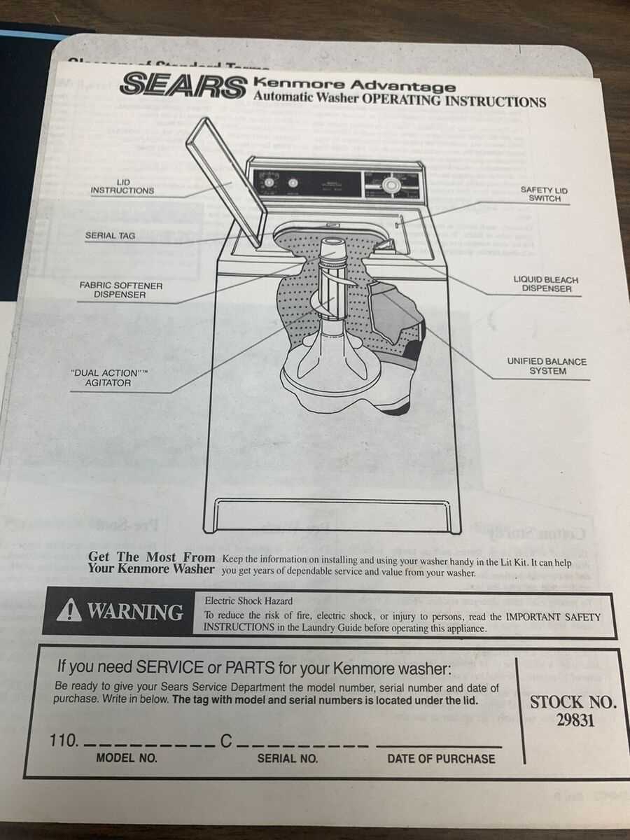 kenmore washer agitator parts diagram