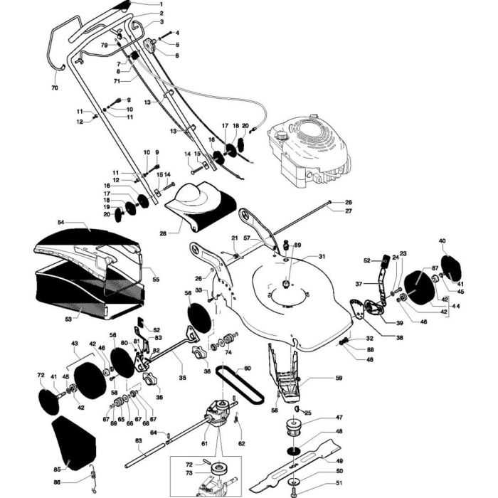 push lawn mower parts diagram