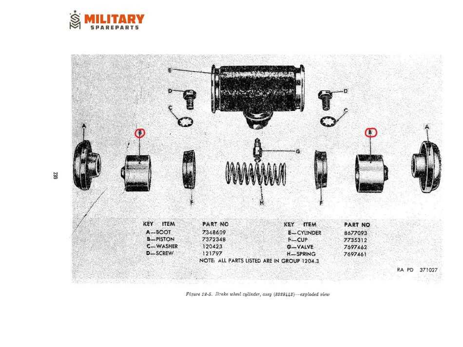 wheel cylinder parts diagram