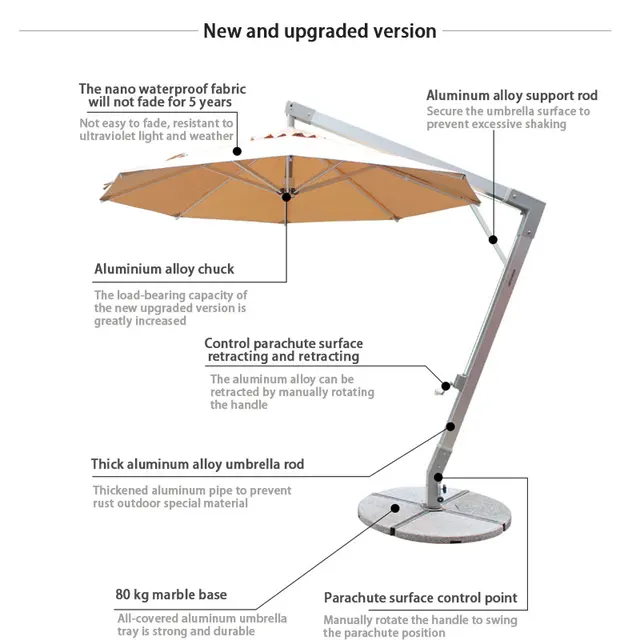 replacement part cantilever umbrella parts diagram