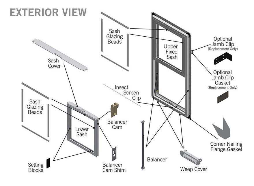 replacement window parts diagram