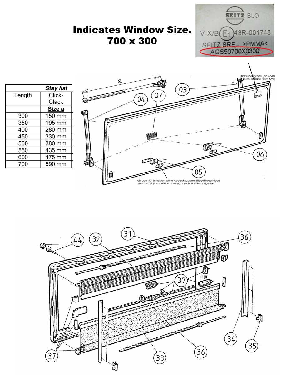 rv window parts diagram