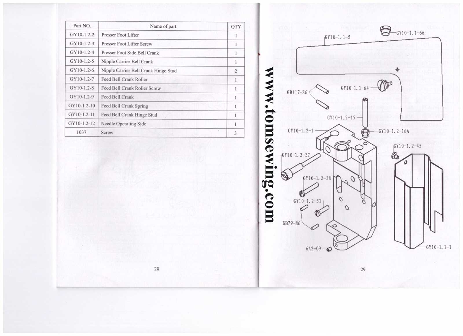 sewing machine parts diagram