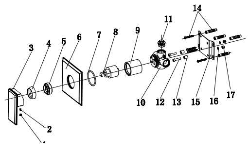 shower faucet parts diagram