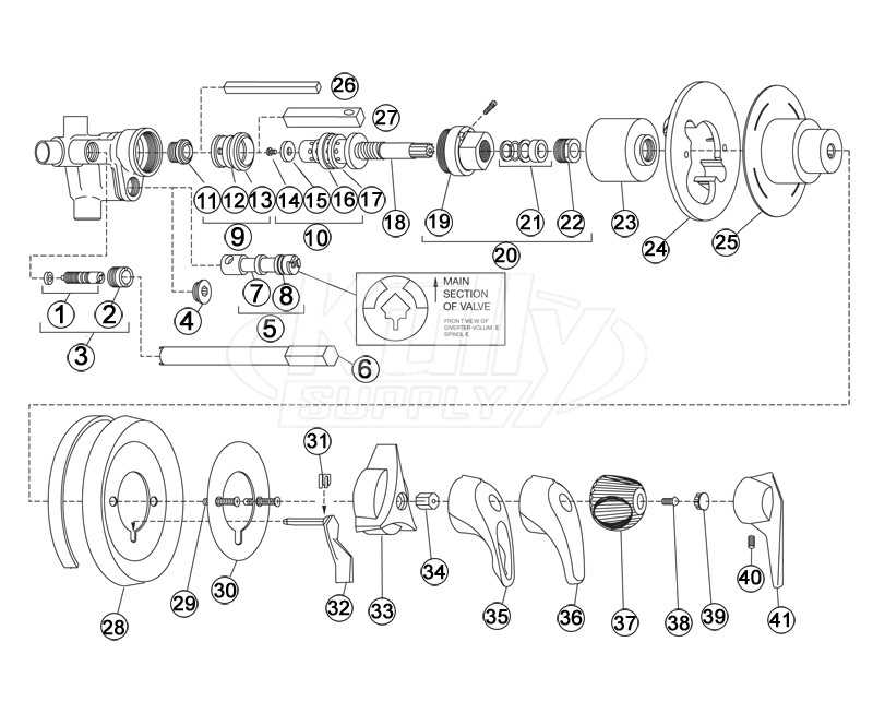 shower faucet parts diagram