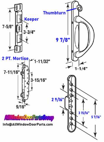 sliding patio door parts diagram