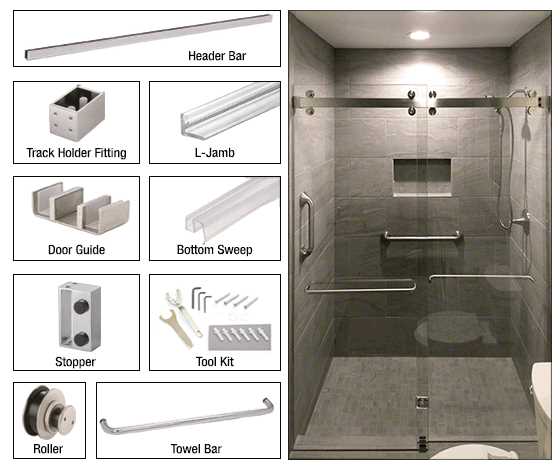 sliding shower door parts diagram