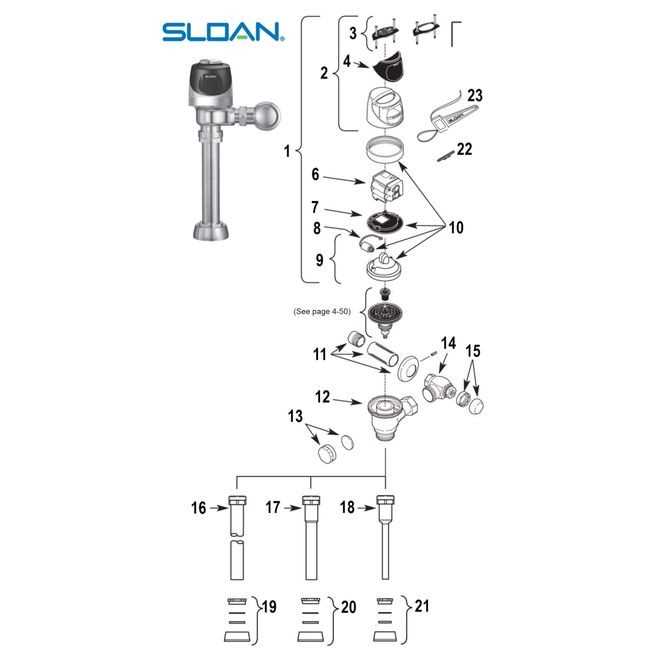 sloan flush valve parts diagram