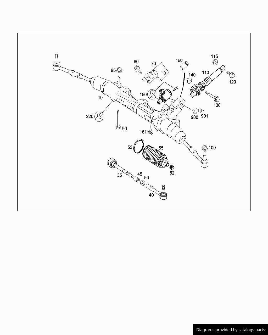 steering rack parts diagram