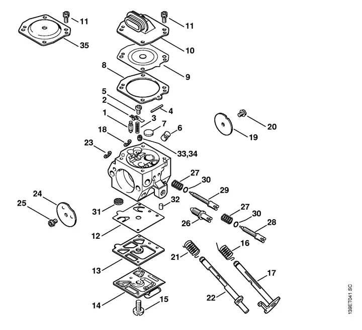 stihl 039 chainsaw parts diagram