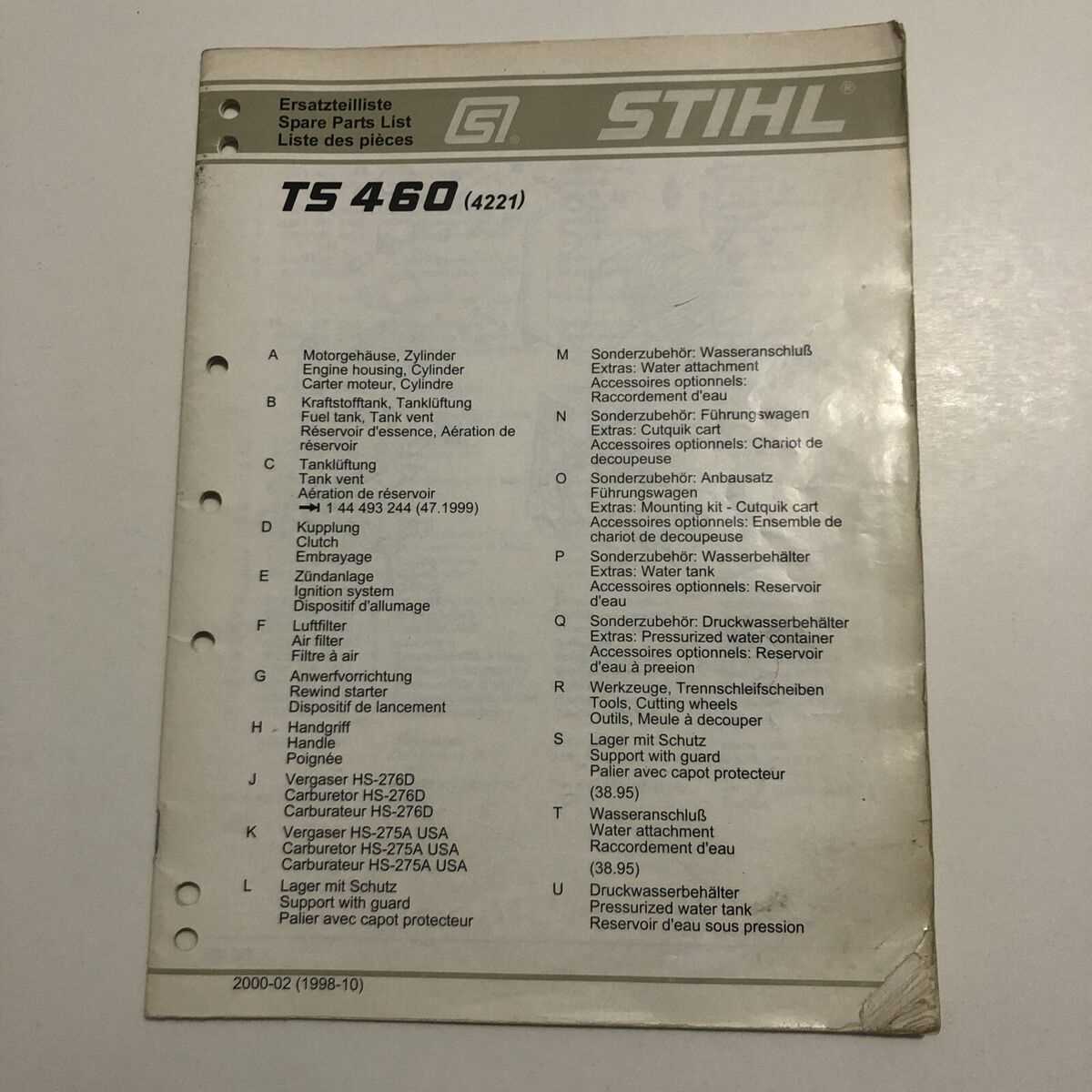 stihl 460 parts diagram