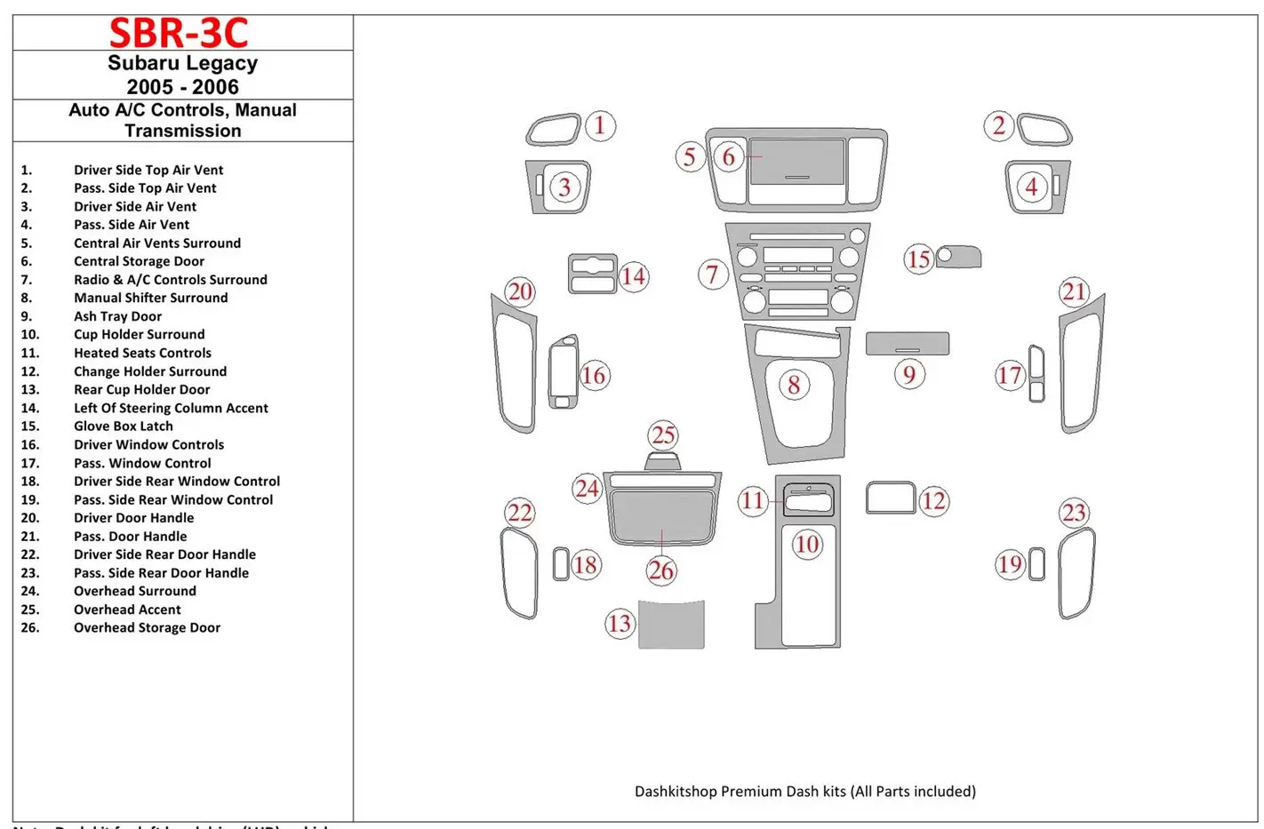 subaru legacy parts diagram