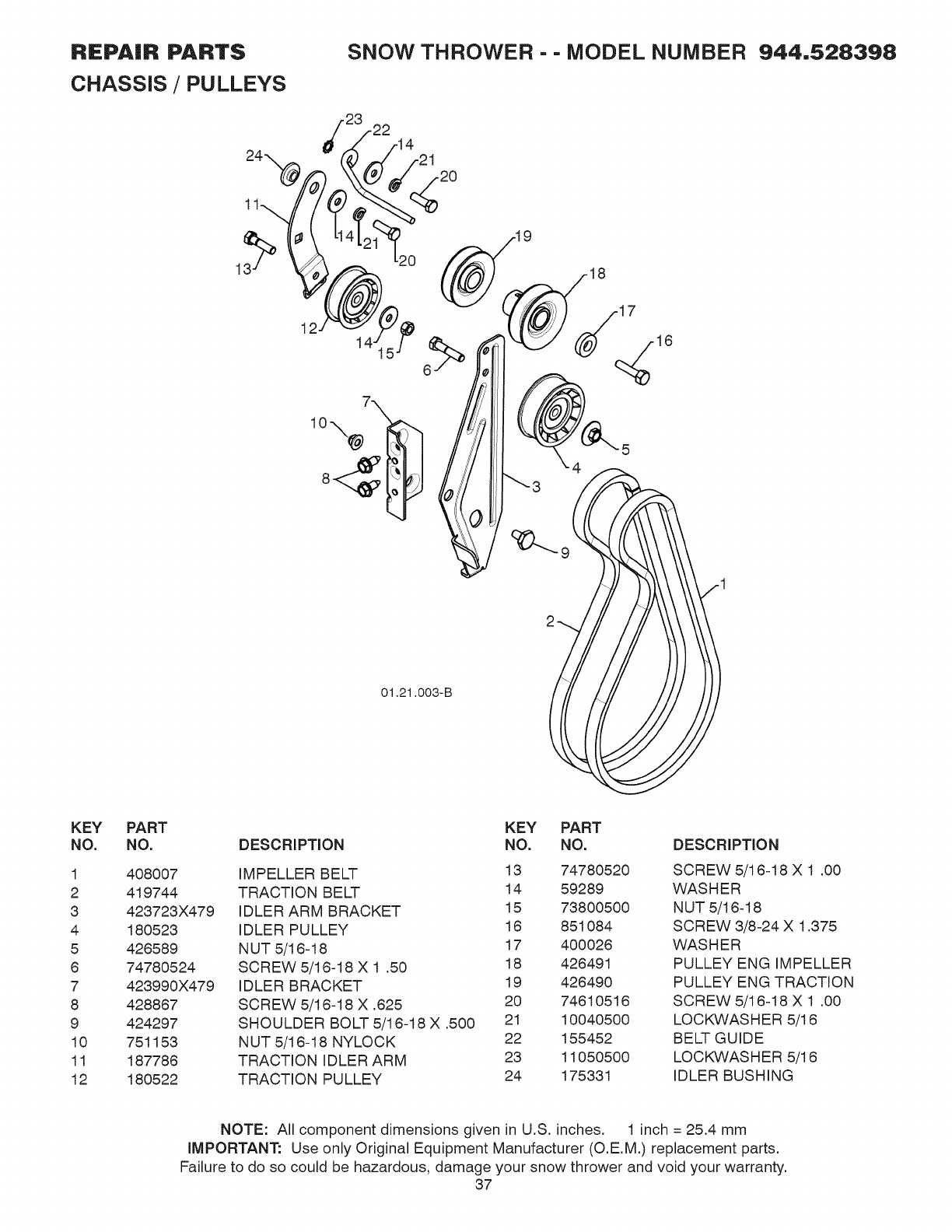 craftsman snowblower parts diagram