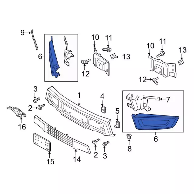 2015 ford f150 front bumper parts diagram