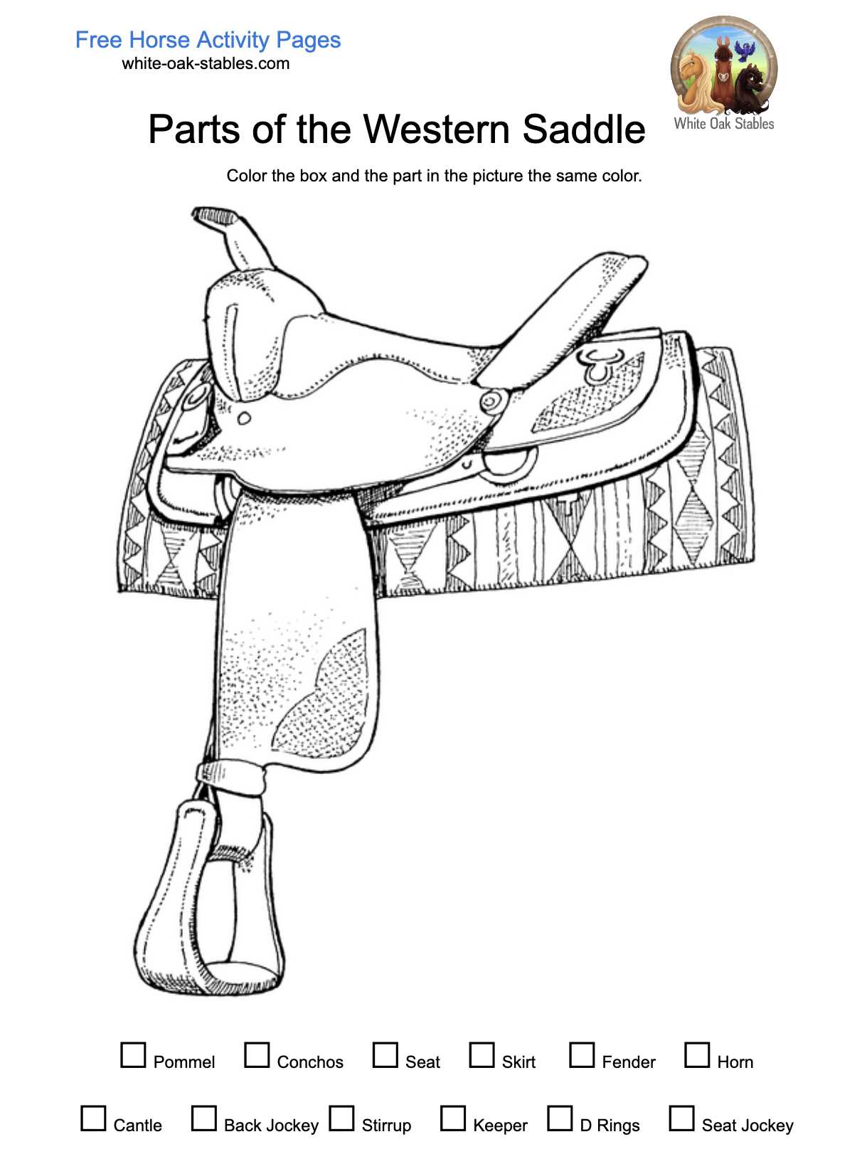 saddle parts western diagram