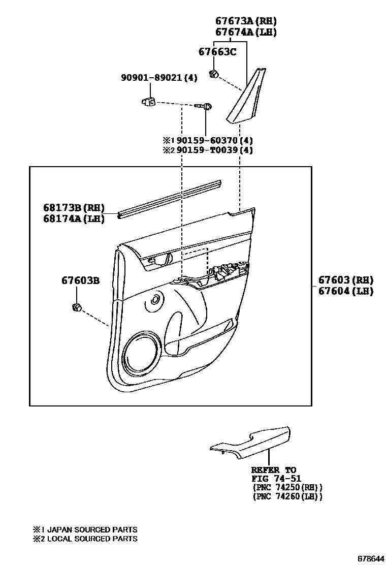 toyota corolla door parts diagram