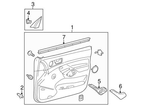 toyota tacoma door parts diagram