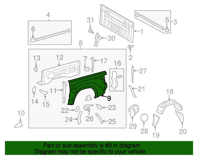 toyota tundra body parts diagram