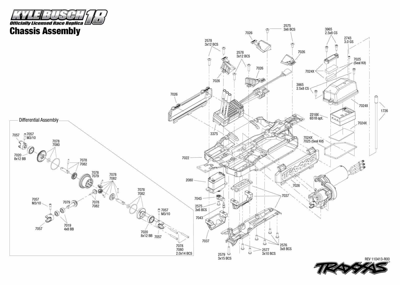 traxxas e revo parts diagram