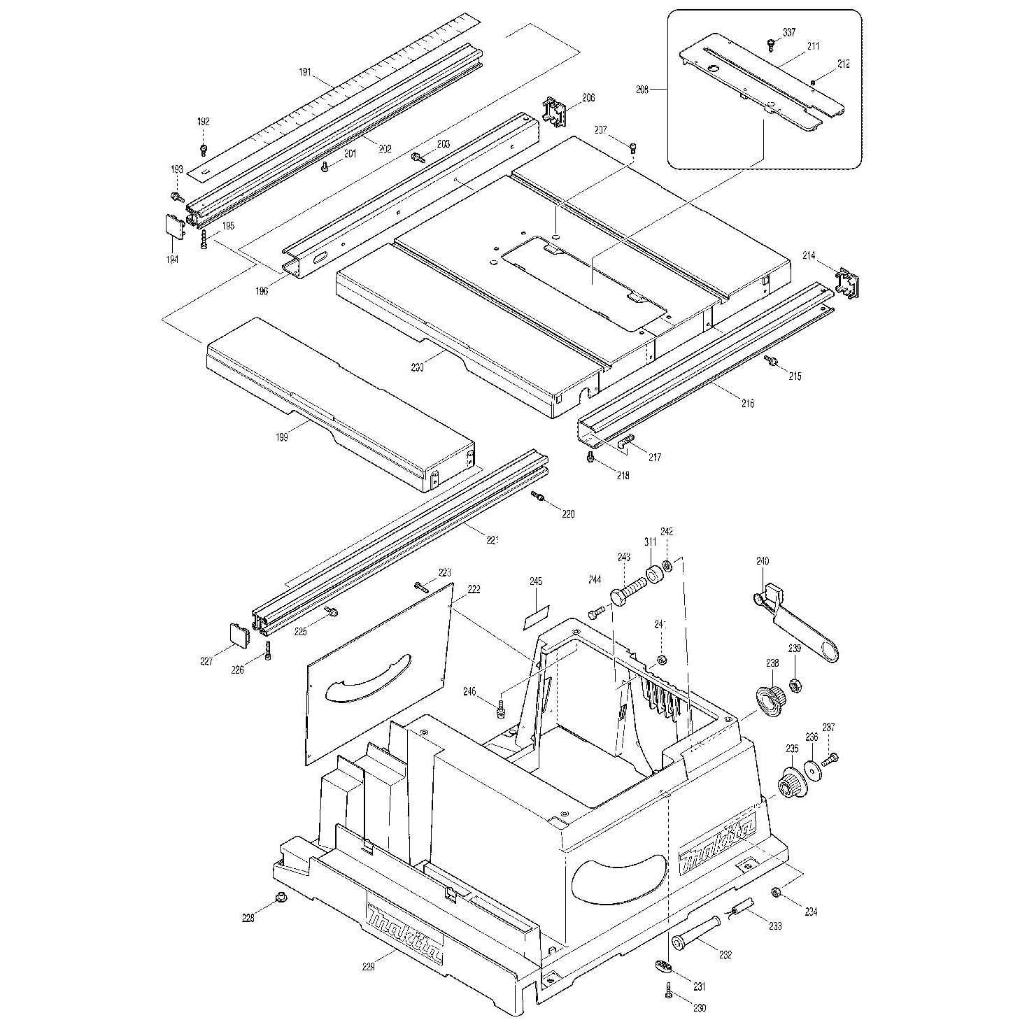 bosch 4000 table saw parts diagram