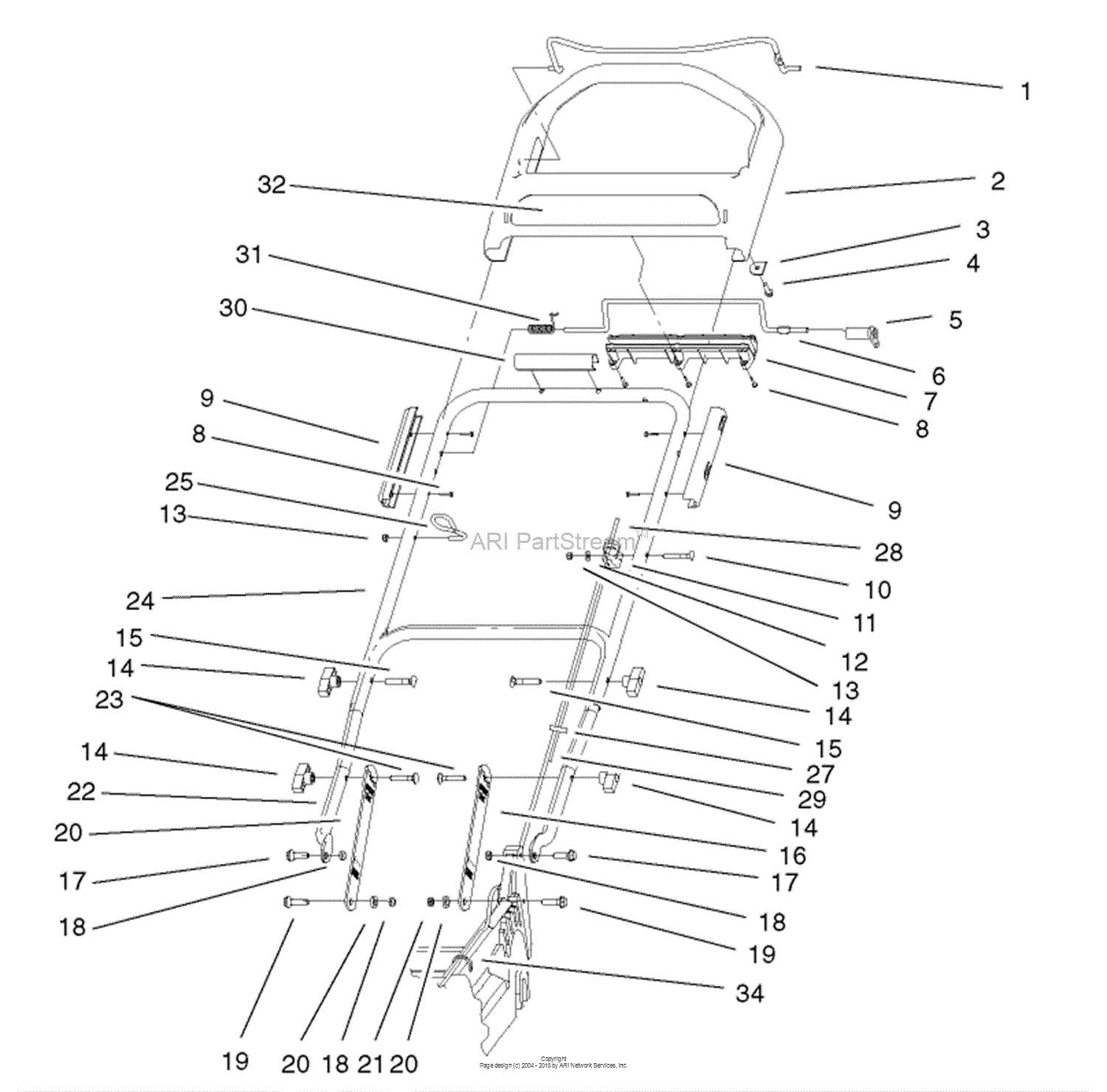 toro personal pace mower parts diagram