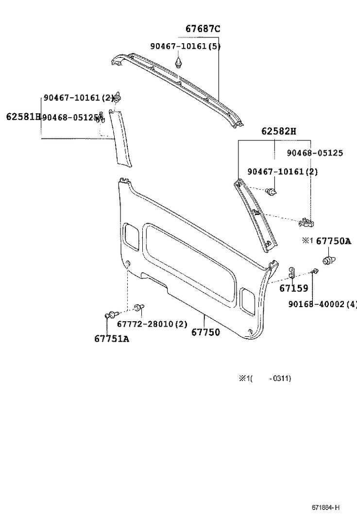 toyota tacoma door parts diagram