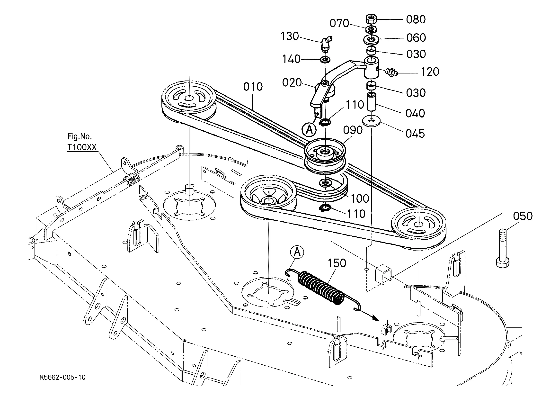 kubota 54 inch mower deck parts diagram