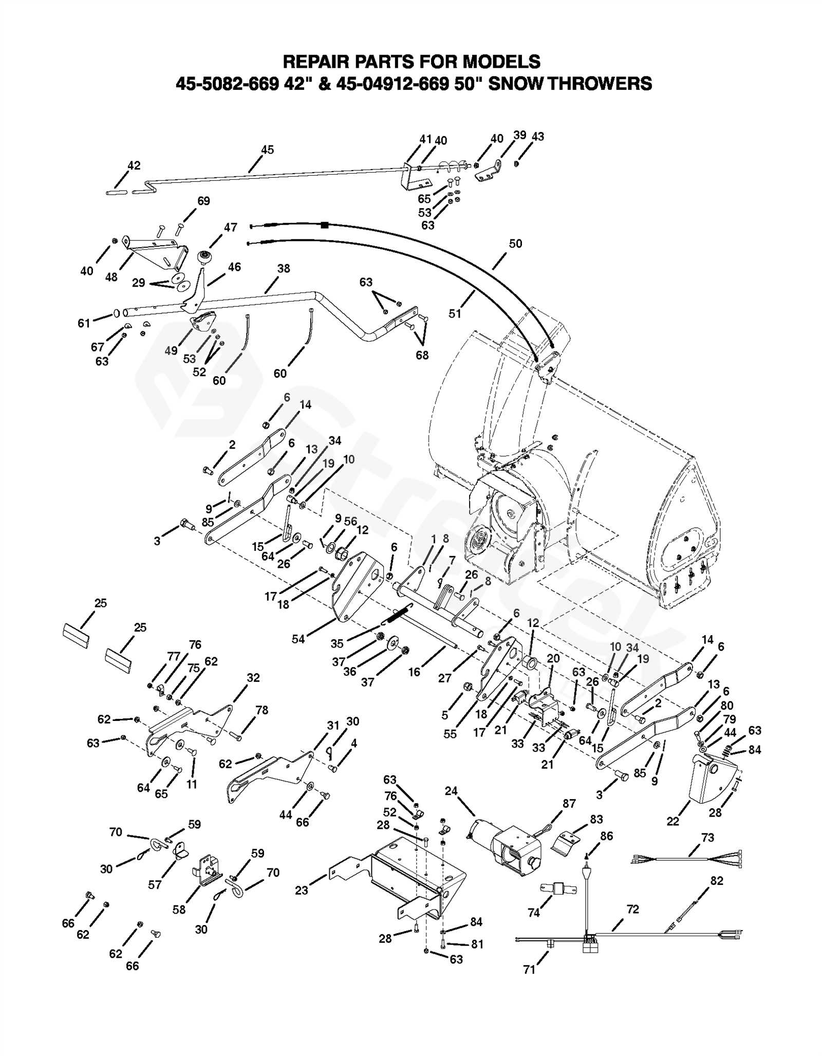 husqvarna snow blower parts diagram