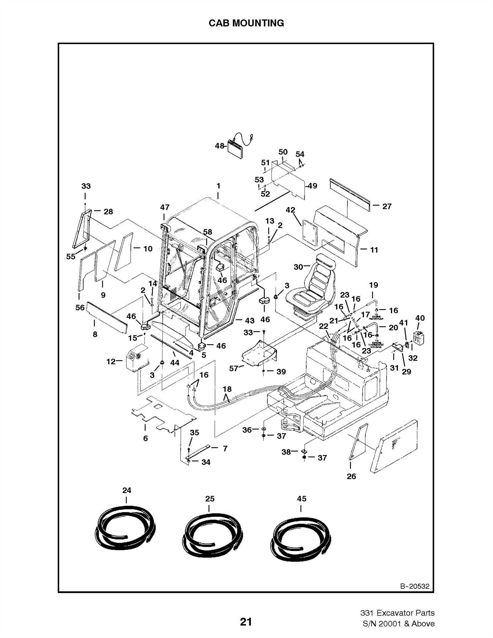 bobcat excavator parts diagram