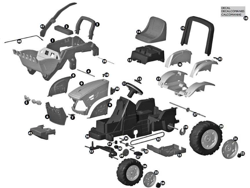 john deere pedal tractor parts diagram