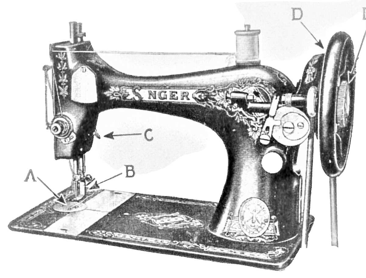 treadle sewing machine parts diagram