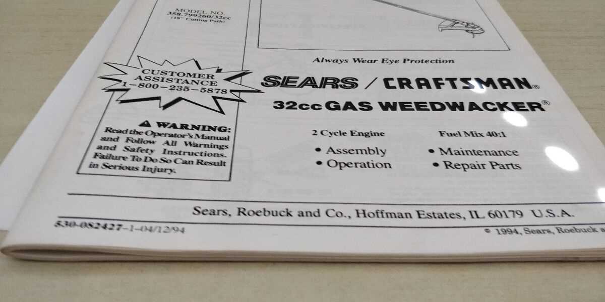 craftsman 32cc weedwacker parts diagram