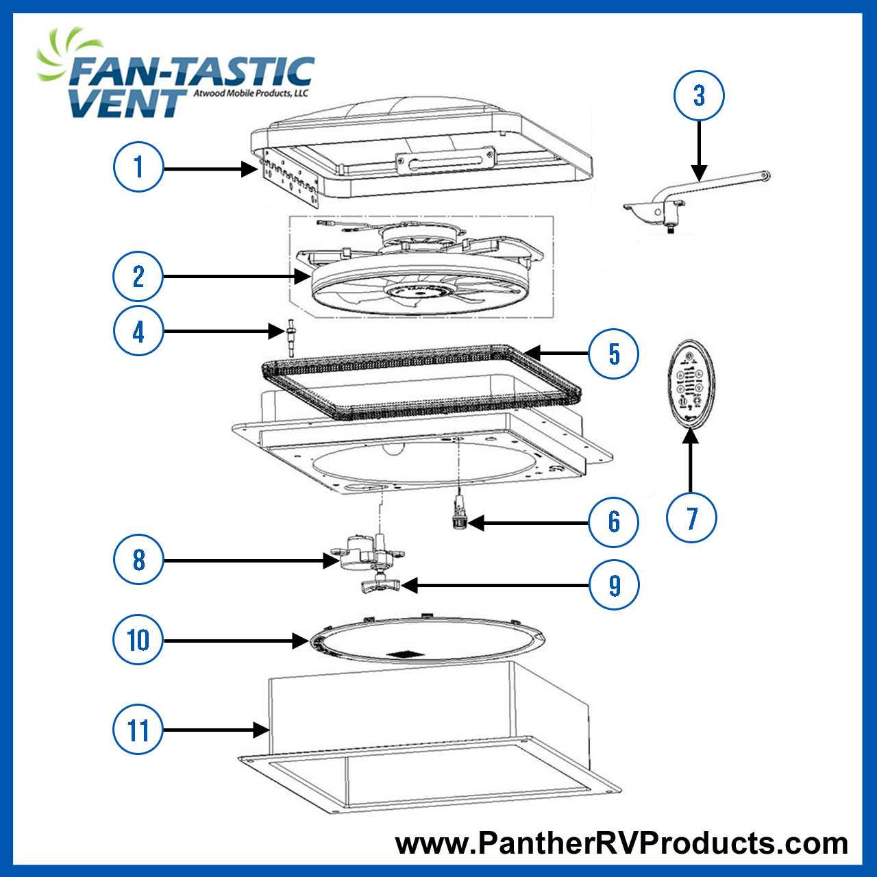 rv window parts diagram