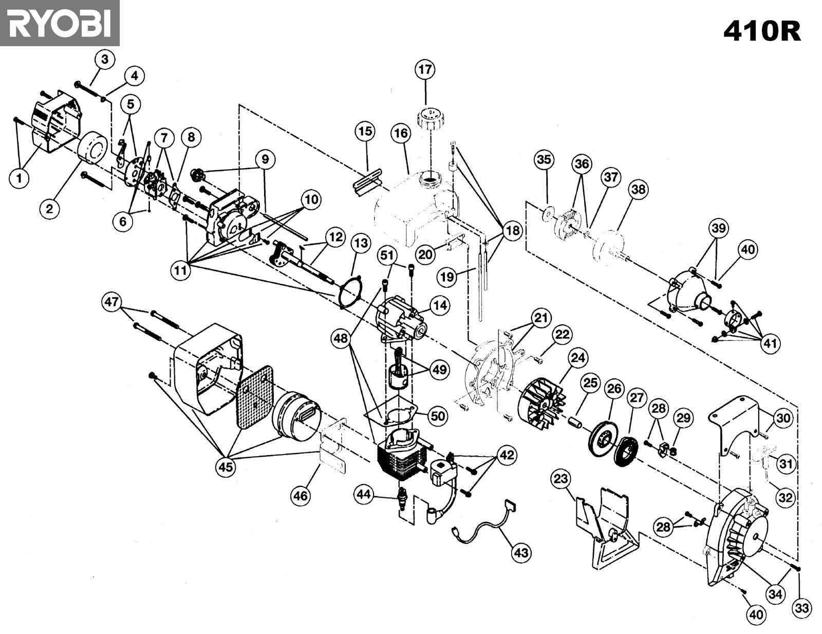 ryobi tiller parts diagram