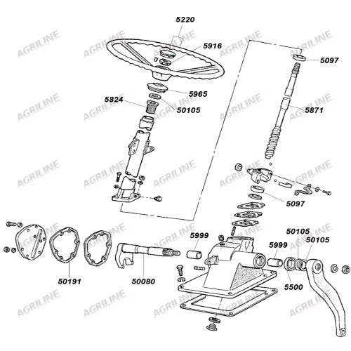 steering ford tractor parts diagram