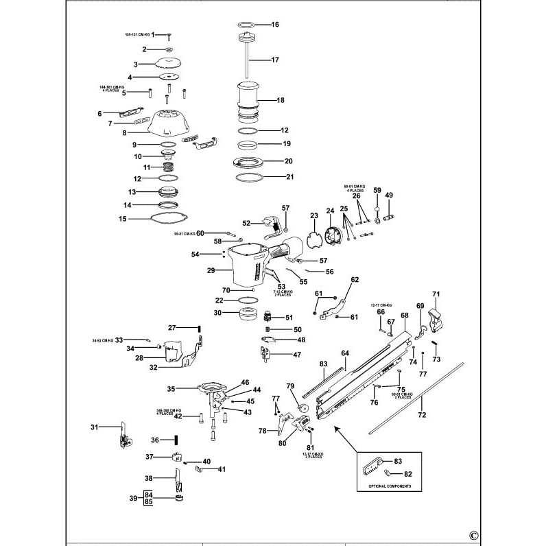 dewalt nail gun parts diagram